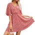 2024 Europe and the United States spring and summer new women's dress print V-neck short-sleeved casual loose dress women