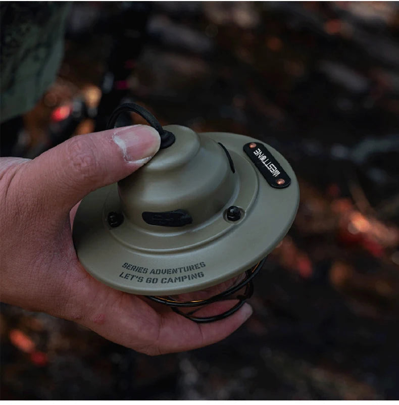 Portable Camping Lanterns Retro Hanging Tent Lamp Waterproof Dimmable Camping Light 1200mAh for Hiking Fishing Emergency Lantern