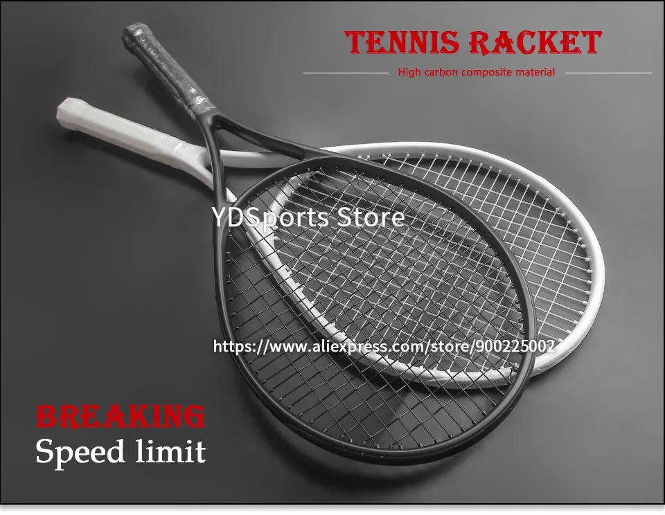 1pcs 27inch Technical Type Tennis Rackets Strung Carbon Aluminum Alloy Recreational Racquet Shockproof With Carry Bag For Adult