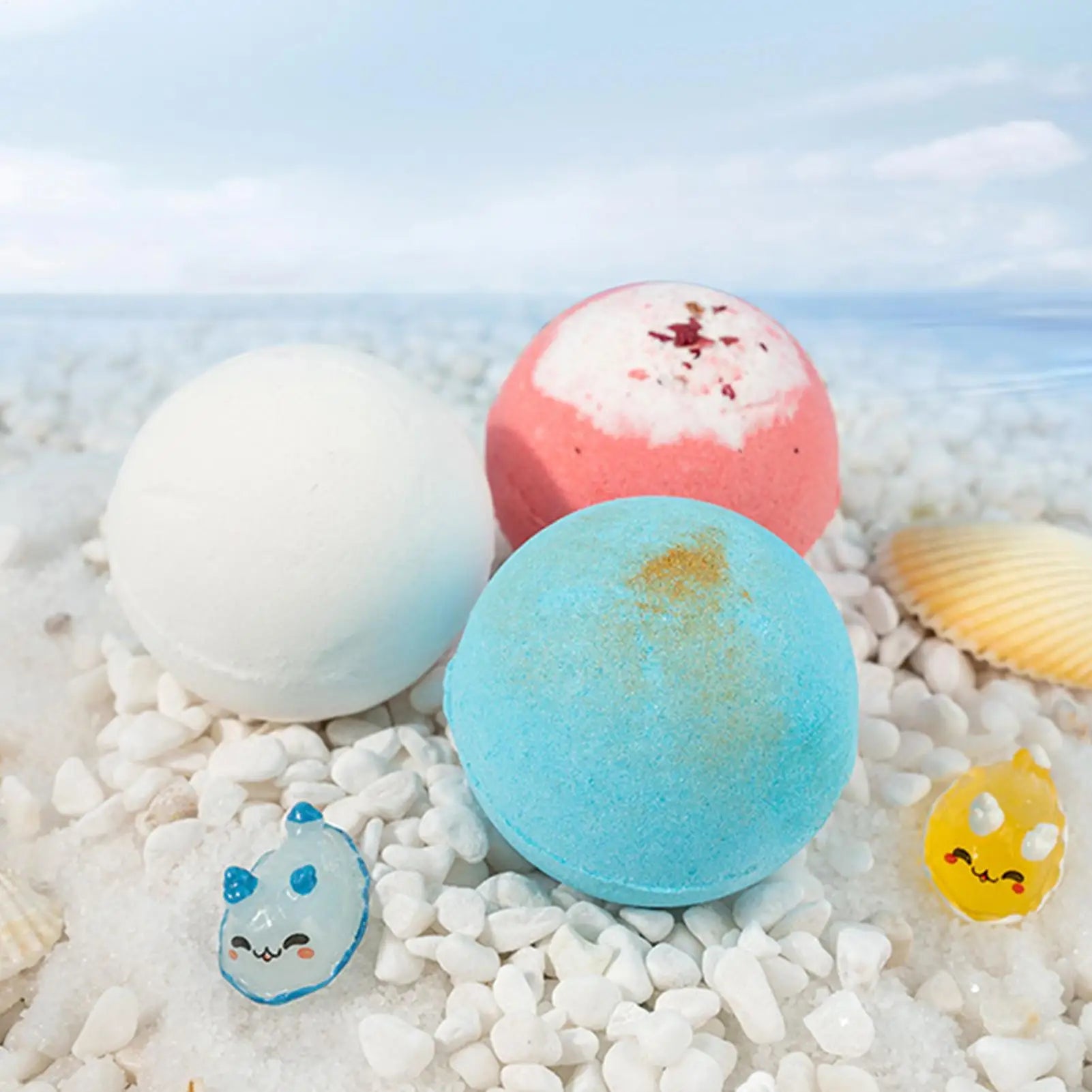 12pcs Kids Bath Bombs With Surprise Sea Animal Toys Inside Ocean Bath Salt Balls unique relieve fatigue Safe Ingredients Secondary image
