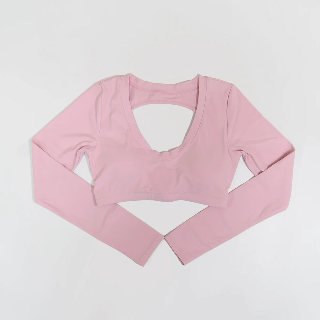 New Summer Women's Backless Long Sleeved Yoga Top Breathable Soft Sportswear for Gym Training Comfortable Fitness Clothing Woman