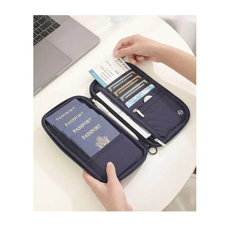 RFID Blocking Passport Holder Travel Wallet Durable Anti-Theft Card Slots Protective Case Flights Travel Organizer for Women Men