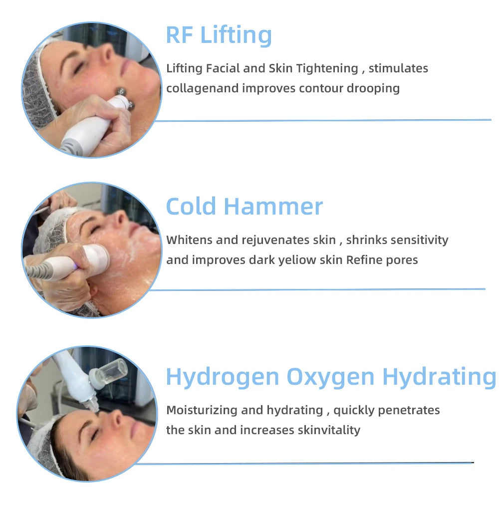 7 In 1 Water Oxygen Small Bubble Machine professional Hydra Water Dermabrasion Beauty Instrument Facial Spa Skin Care Skin Clean