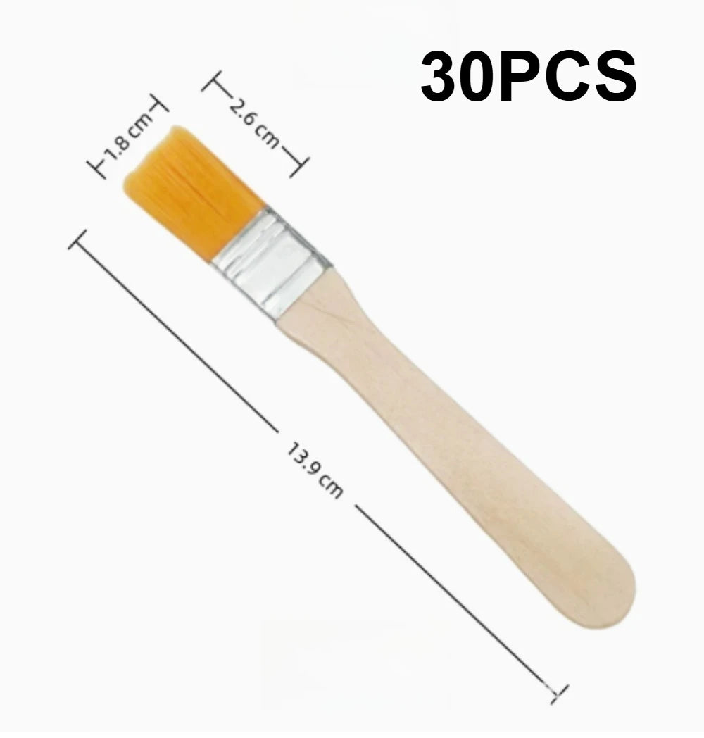 10/30PCS Multifunctional Nylon Bristle Paint Brushes Wooden Handle Art Painting Tools for Craft Creation and Household Cleaning