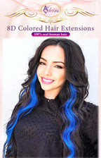 ADEIRS Color  8D Tip Hair Extensions 100% Real Human Hair Microbeads Extensions Color Purple Blue Pink Gray 18-20inch