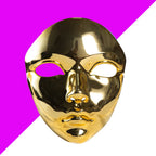 Masquerade Mask Metallic Color  Halloween Mask Full Face  For Women Men Cosplay Masquerade Costume Accessories