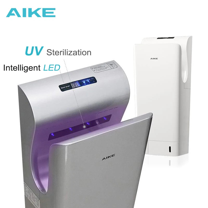 AIKE 7-10s Bathroom Vertical Hand Dryer Automatic High Speed Hand Dryer with UV Germicidal Lamp HEPA Filter and Brushless Motor Main image