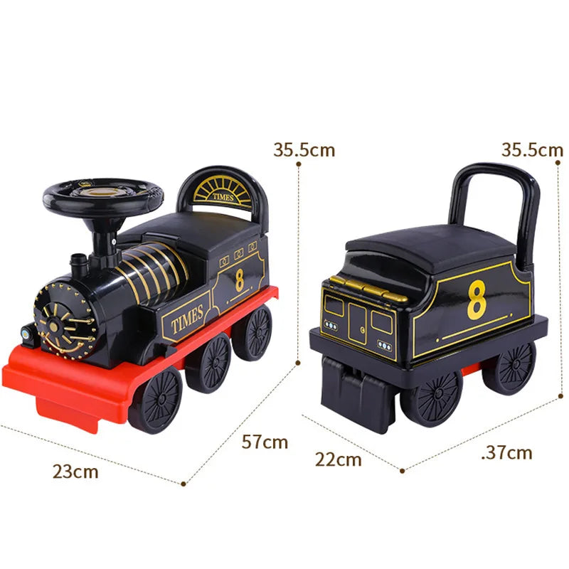 Kids Train Riding Toy Ailway Classical Electric Model Can Carry A Small Train Rail Car Children's Baby Walker Stroller Toys Boys