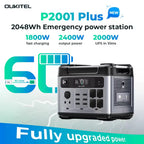 OUKITEL P2001E Plus Portable Power Station 2400W Output Power 2048Wh Capacity LiFePO4 Family Outdoor Camping Backup Powerstation