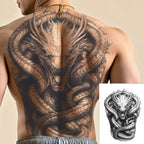 Magic Juice Ink Waterproof Tattoo Stickers Full Back Large Size Herbal Juice Temporary Tattoos Men Body Art Dragon Tiger