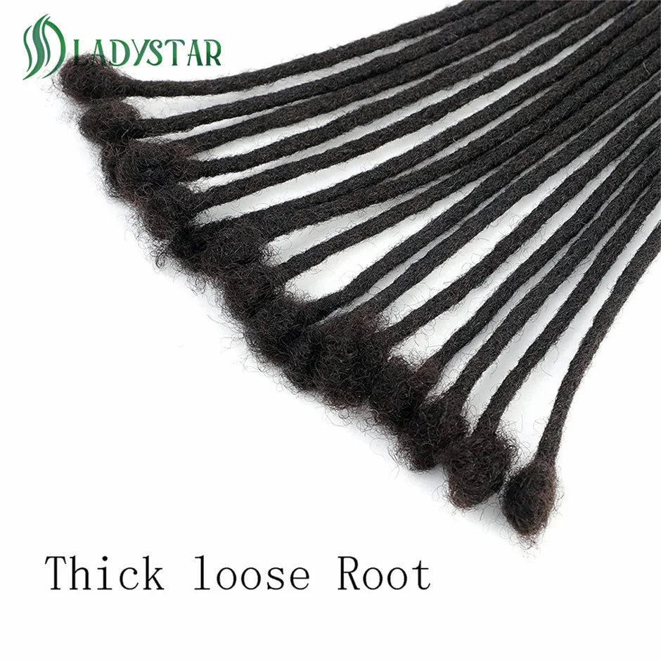 Human Hair Dreadlocks Extensions Brazilian Real Human Hair locks Extensions Handmade Dreadlocks for Women/Men 8-24 Inch