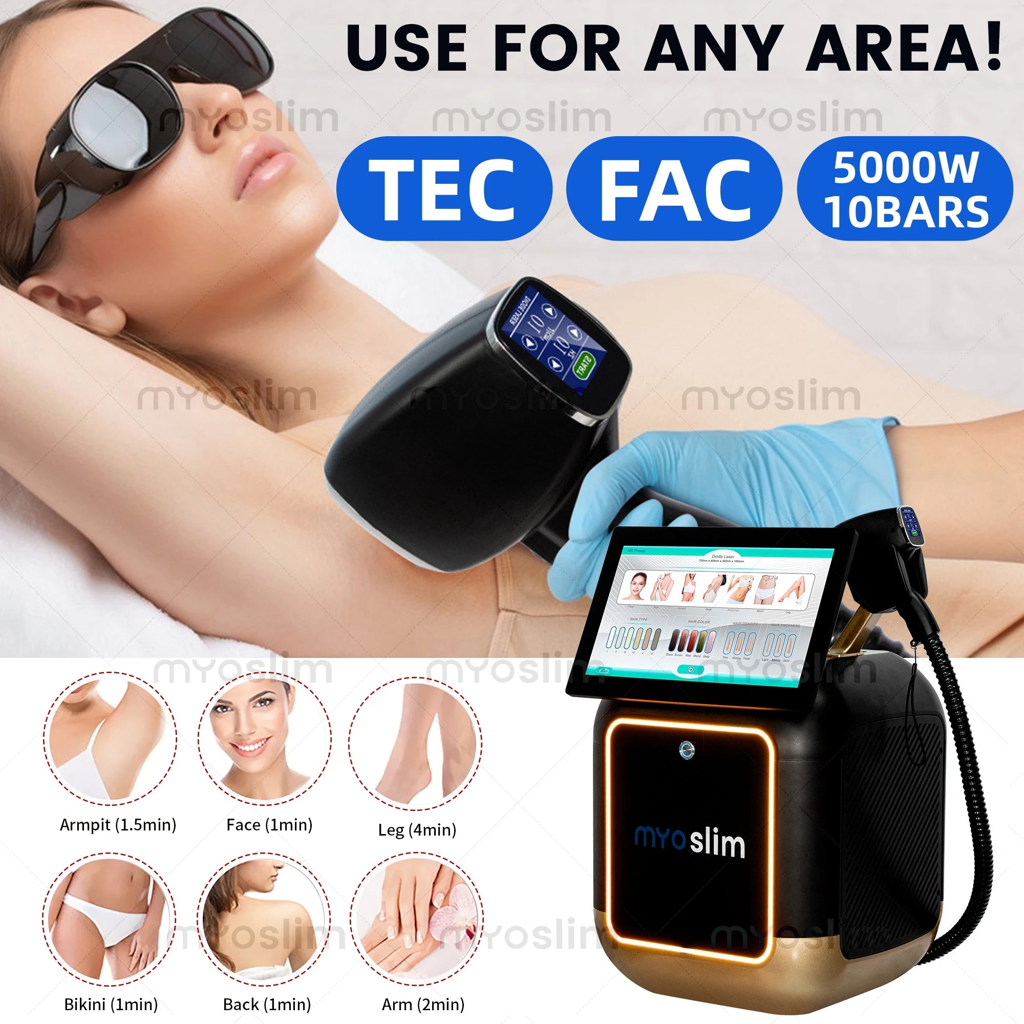 808nm Diode Laser Hair Removal Machine FAC TEC 5000W 4 Wavelength Ice Titanium Permanent Painless Removal Body Care Equipment