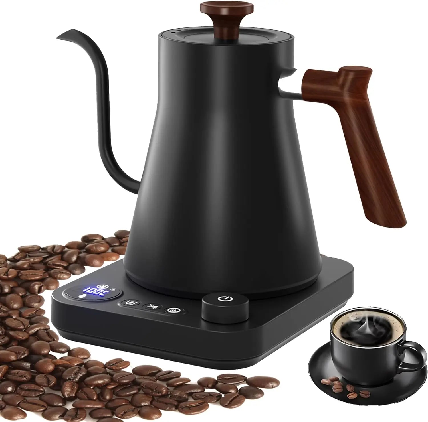 Electric Gooseneck Kettle 900ML Hand Brew Coffee Pot Smart Teapot Temperature Control Pot Rapid Heating Kettle 110v/220v Main image