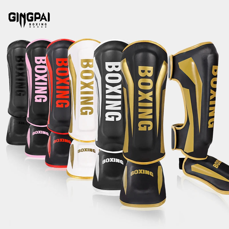 Professional Free Fighting Leg Protector with Foot Back Sanda Boxing Fighting Taekwondo Protective Equipment Adult and Children Main image