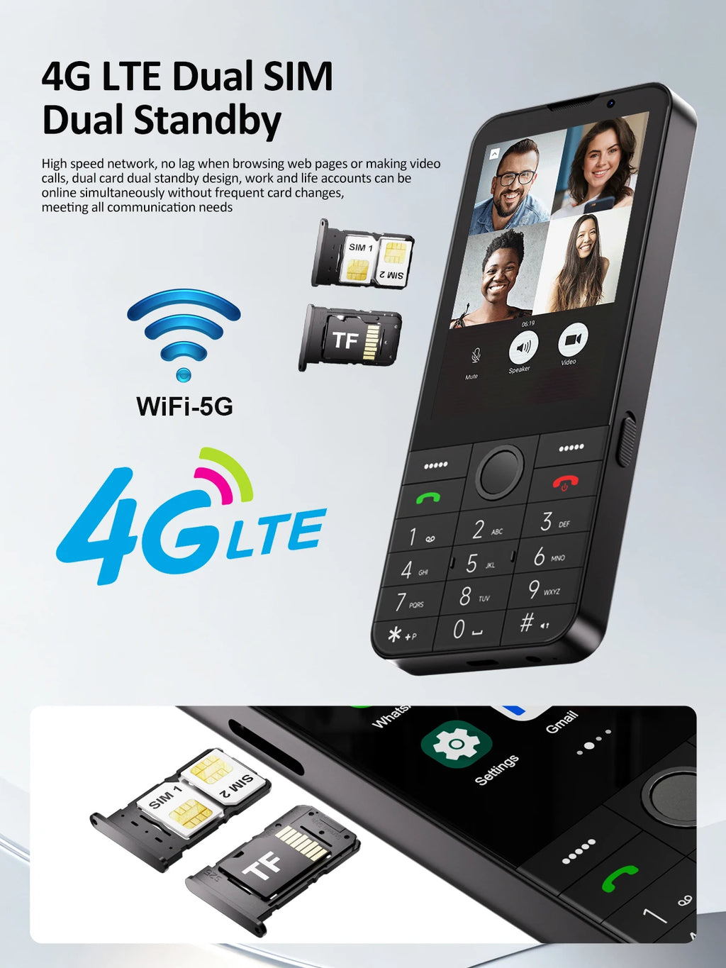 UNIWA F26 PRO 4G Touchscreen Smartphones Keypad Phone 3.5” Dual SIM Android 11 2GB+16GB 2850mAh Cellphone Whatsapp Google Store