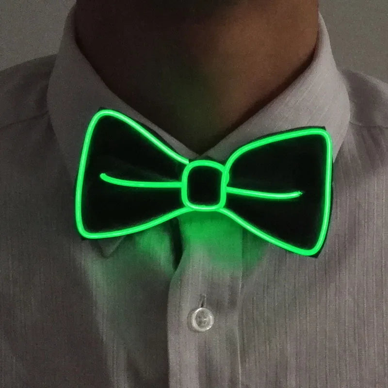 LED Glowing Bow Ties for Men Light Up Ties Personalized Night Club Concert Masquerade Accessory for Carnival Decor