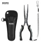 Booms Fishing F03 Fisherman's Fishing Pliers 23cm Long Nose Hook Remover Tool Stainless Steel Line Cutter Scissors Fishing Tongs