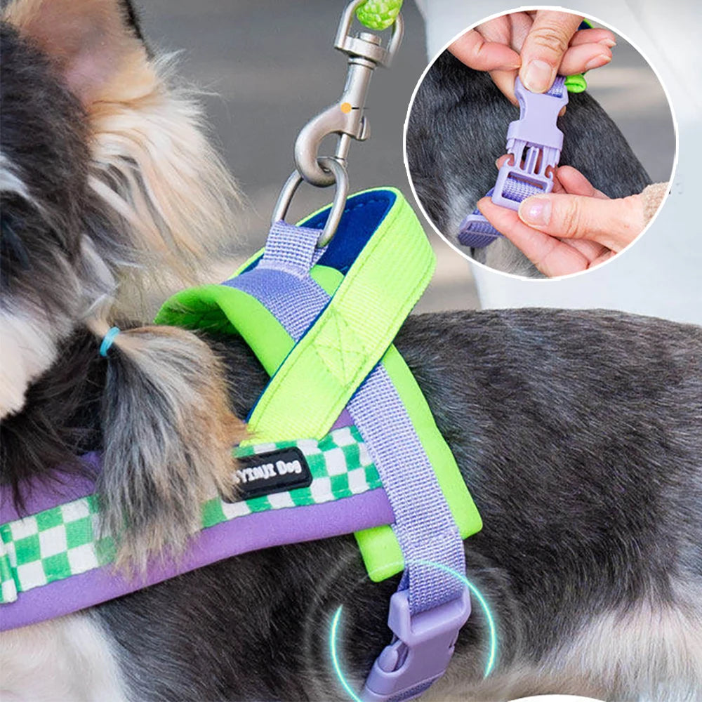 Small Dog Harness, Saddle Style No Pull Adjustable for  Puppy  Pet Chest for dog Breathable  Walking dog supplies s