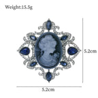 Vintage Victorian Design Queen's Cameo Brooch Pin, Antique Wedding Beauty Jewelry Gift, Elegant Style