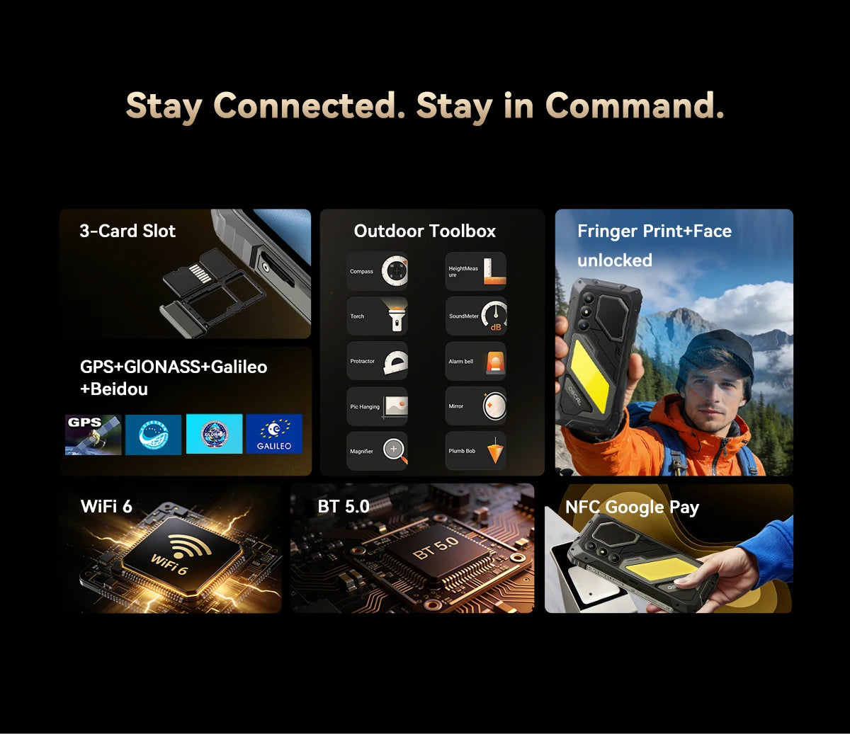 Blackview OSCAL PILOT 5 5G mobile phones AI Rugged Smartphone UNISOC T8100 6.67" 2.4K Display 120Hz, 8GB 256GB, 15000Amh Phones