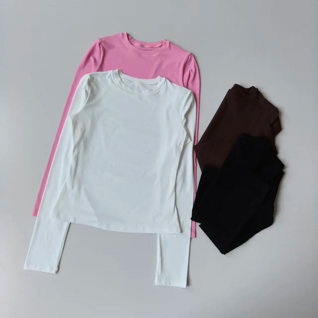Seamless Sports Long Sleeved Shirts Women Casual Outdoor Top Gym Fitness Wear T-shirt Yoga Shirt Push Up Workout Clothes Women