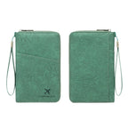 Multi-Functional RFID Blocking Passport Bag Travel Document Holder with Long Zipper Ticket Storage Wallet for Multiple Passports