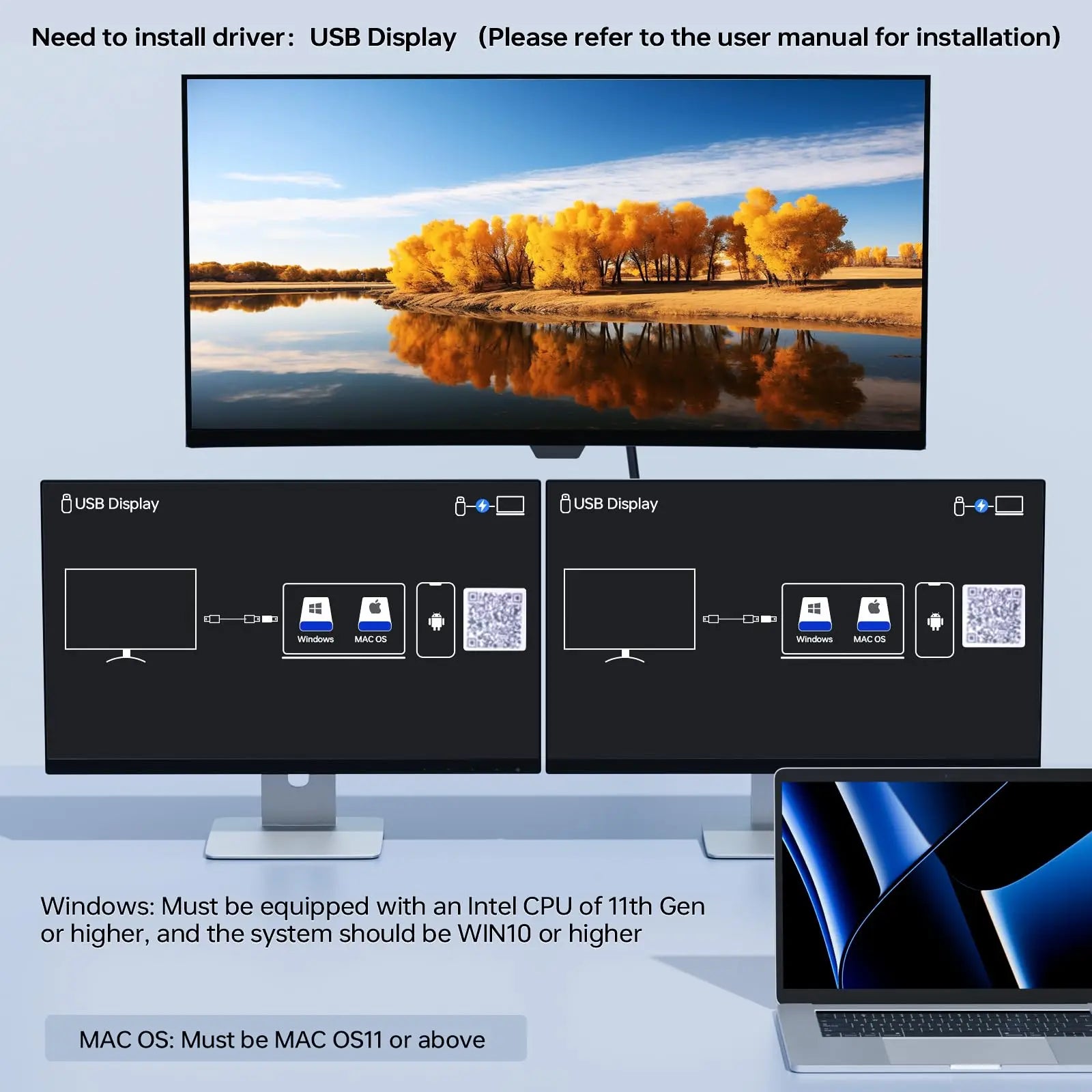 USB-C Docking Station Triple/Dual Monitor KVM Switch 4K 1080P@60Hz,USB C KVM Switch 3/2 Monitors 2 Laptops For Windows /Mac OS
