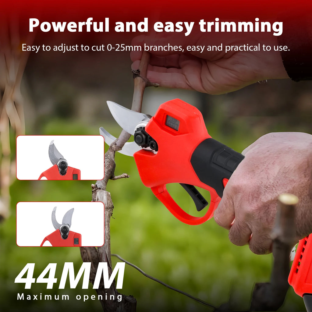 Podofo Brushless Electric Pruning Shears 2.5-Inch Cordless Garden Branch Cutter Battery Powered Shrub and Tree Trimming Tool for Landscaping Orchard Yard Maintenance