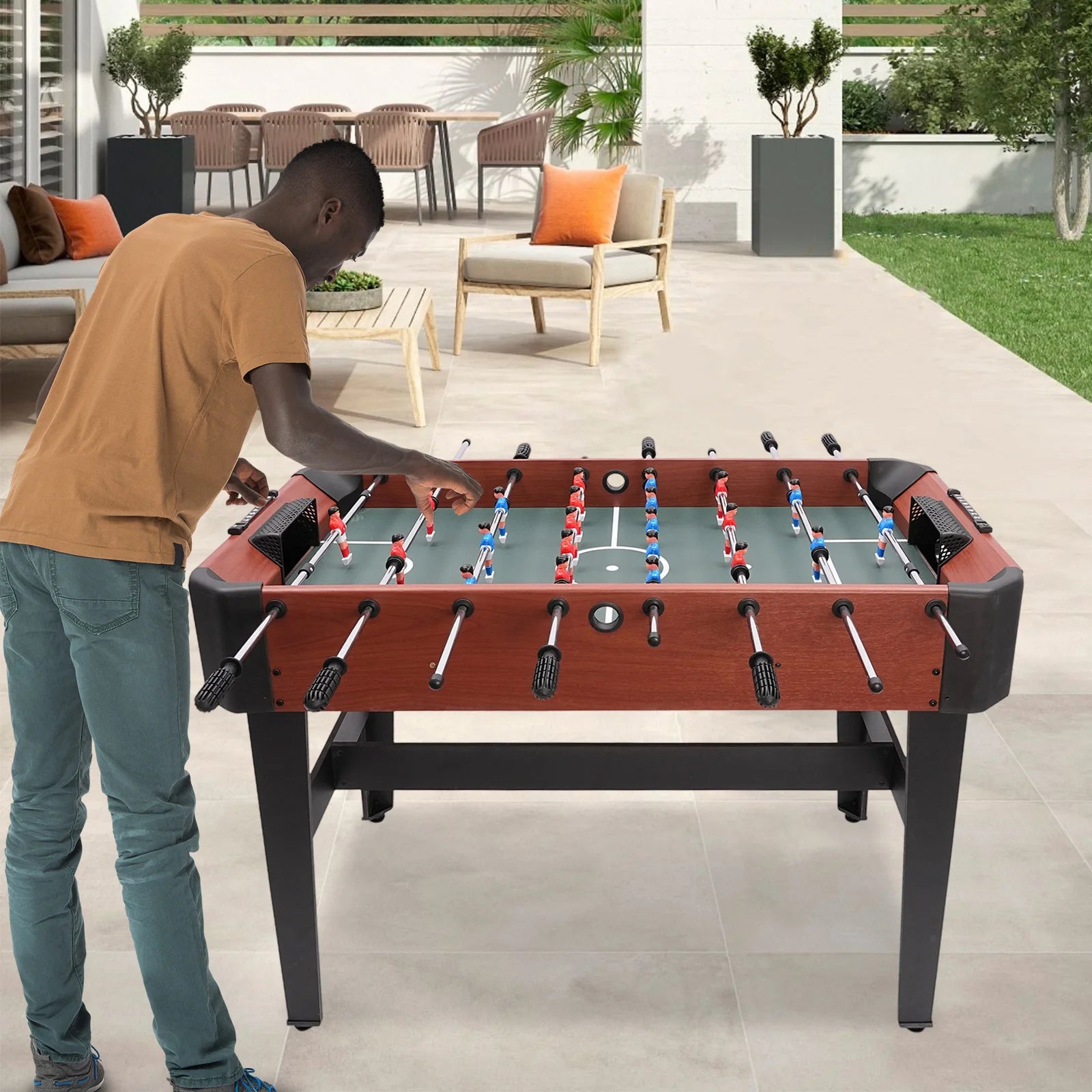 Foosball Table Soccer Table Game 8 Rods Tabletop Football Game 47x24in Indoor Entertainment for Kids Adults Home Game Room