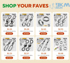 Duo Lock Fishing Snaps 25~100Pcs Fishing Clips Speed Clips Carabiners Fishing Swivels Snap Saltwater Quick Change Fishing Tackle