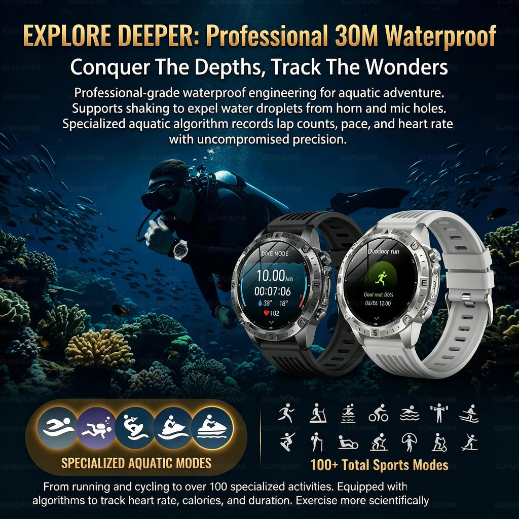 GPS Sports Smartwatch Men Women Swim Waterproof Fitness Tracker 2GB Memory Offline Maps  SpO2 Rugged Outdoor Smartwatch for Men