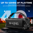 W-KING D8 Bluetooth Speaker, 50W RMS IPX6 Waterproof Loud Speakers Bluetooth Wireless, Large Outdoor Portable Speaker