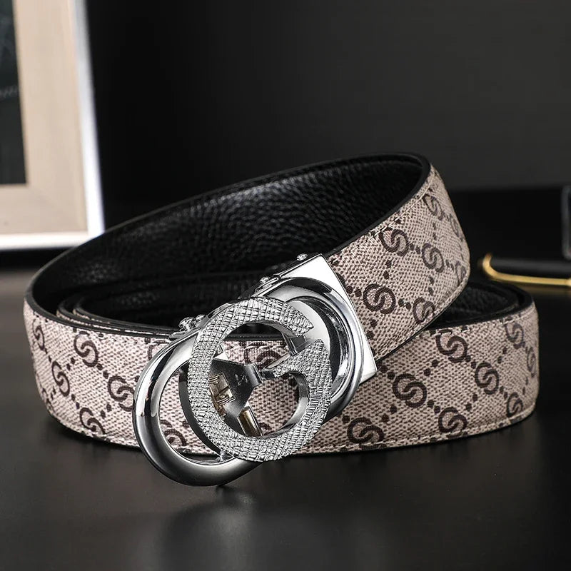 New luxury brand men's leather belt, 3.4 cm width, high-quality belt for women, women's belt design