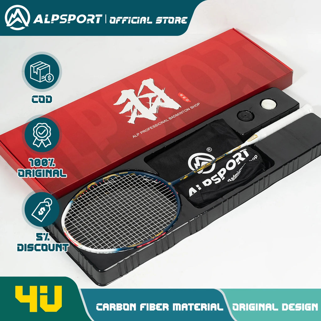 ALP QY2.0 Pro 4U 85g 100% Carbon Fiber + Titanium Alloy Badminton Racket Ultra-light Sports Equipment Racket Badminton Training