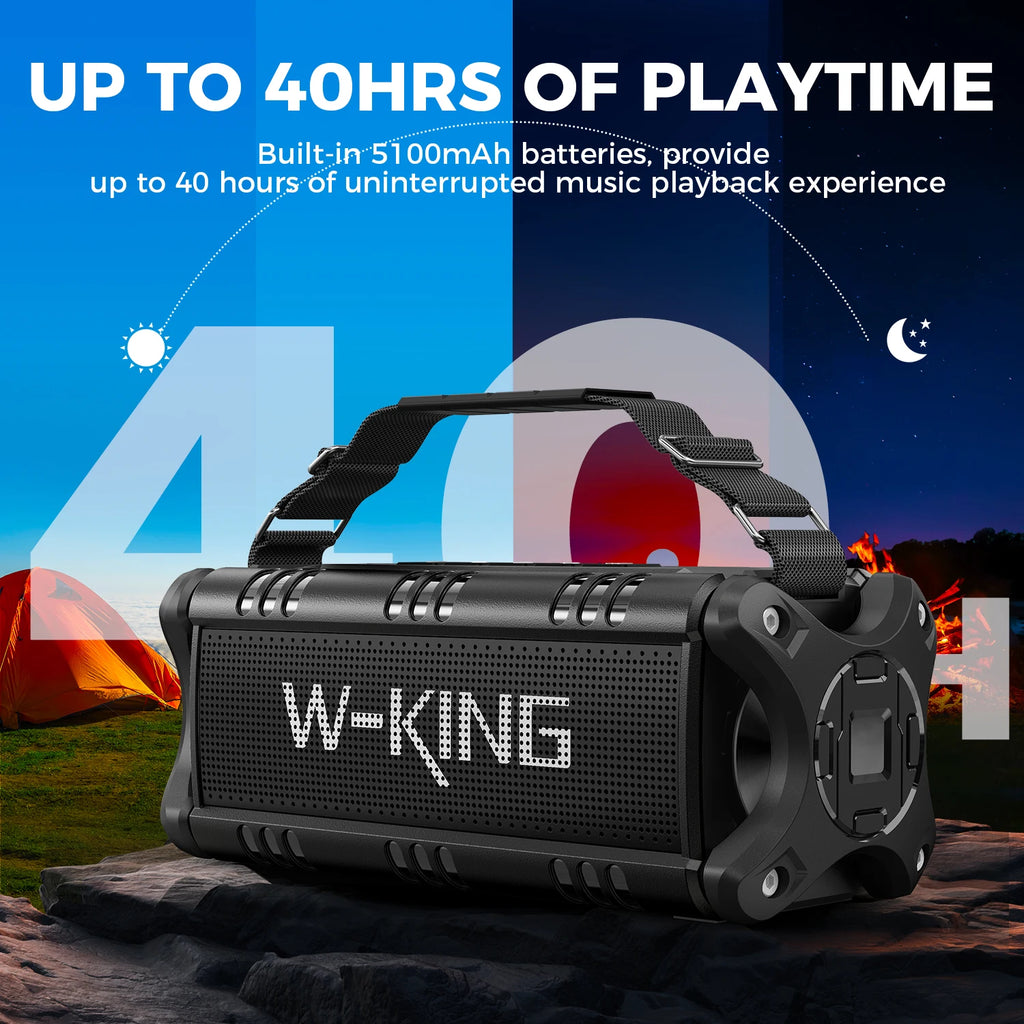 W-KING D8 Bluetooth Speaker, 50W RMS IPX6 Waterproof Loud Speakers Bluetooth Wireless, Large Outdoor Portable Speaker