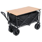 Large Weight Capacity Heavy Duty Wagon Cart Folding Wagon for Outdoor Garden Beach wagon Camping Equipment with Cup Holders