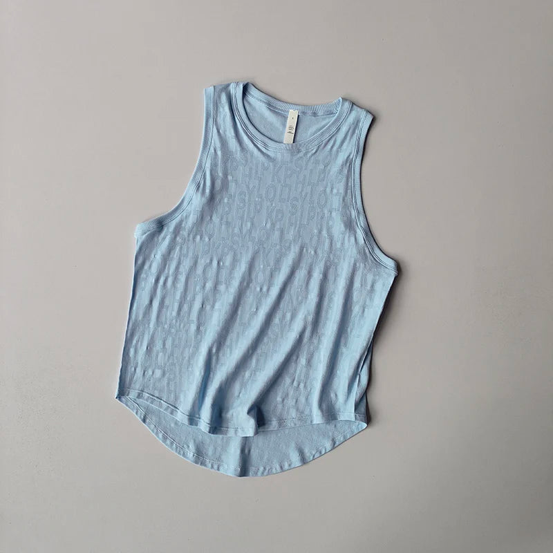 New Sleeveless Pilates Sports Blouse for Women's Summer Thin Vest Fitness Quick-drying Sleeveless Yoga Shirts Top Loose Suit