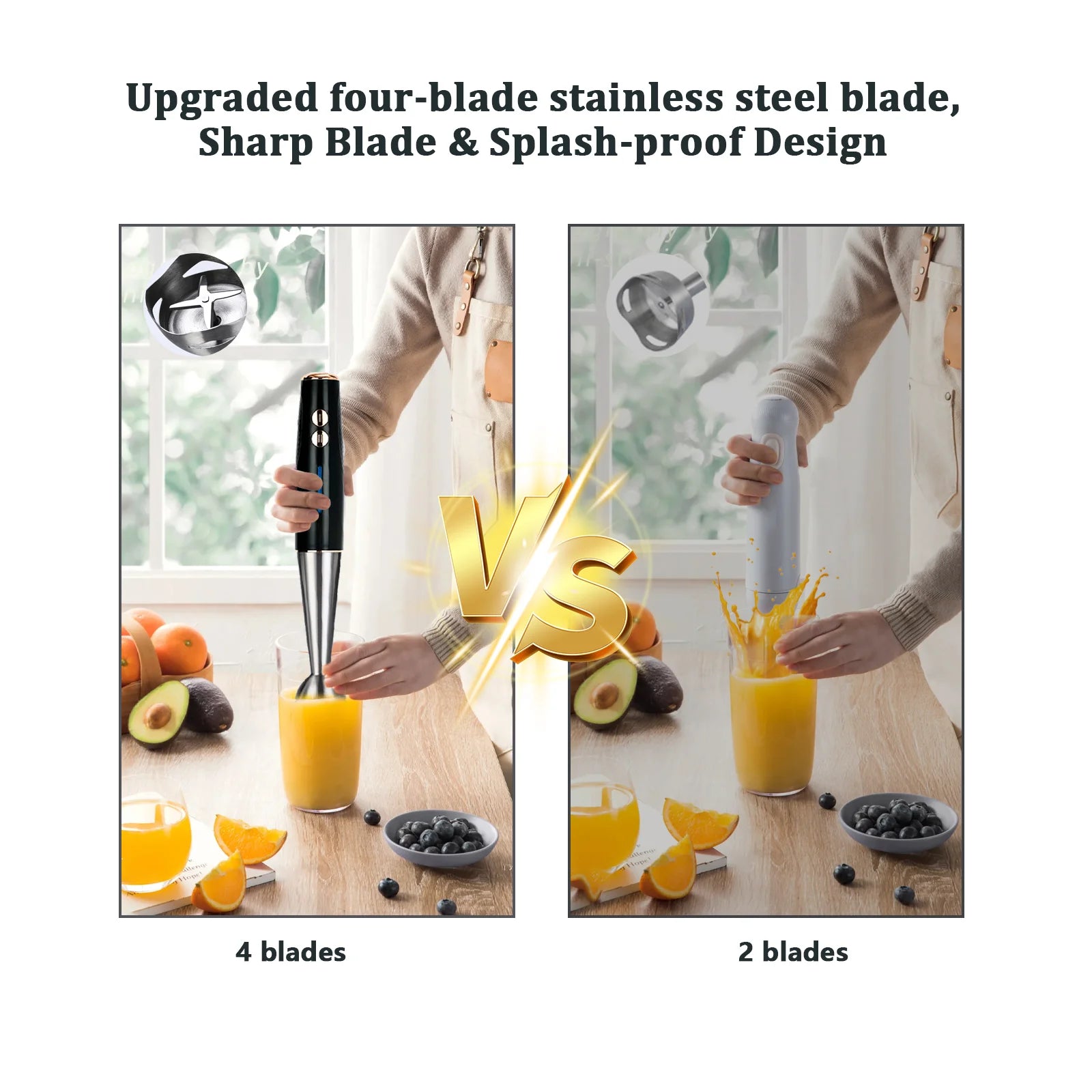5 in 1 16500rpm Immersion Hand Stick Blender Mixer Vegetable Meat Grinder 600ml Chopper Whisk 600ml Smoothie Cup