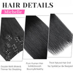 Clip in Hair Extensions Straight 100% Remy Human Hair Clip in Extensions Invisible Seamless Clip ins Hair Extension 8pcs Natural