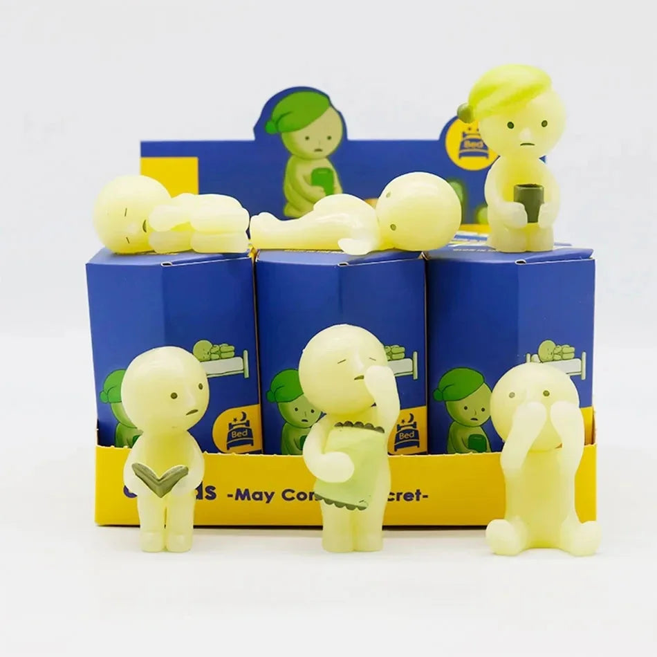 Surprise Gift blind box action figures Yoga Bedroom series multiple doll green noctilucent mysterious decoration model for toy