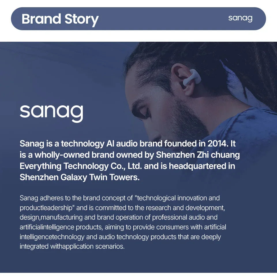 Sanag B33S Bone Conduction Bluetooth Earphones Open Ear IPX8 Swimming Headphones Choice 32GB Memory Wireless Headset MP3 Earbuds
