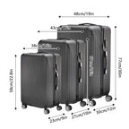 Anajqaqia Black Suitcase Set 3 Piece Luggage Set with Trolley Handle, Double Wheels and TSA Lock, Travel Suitcase Set