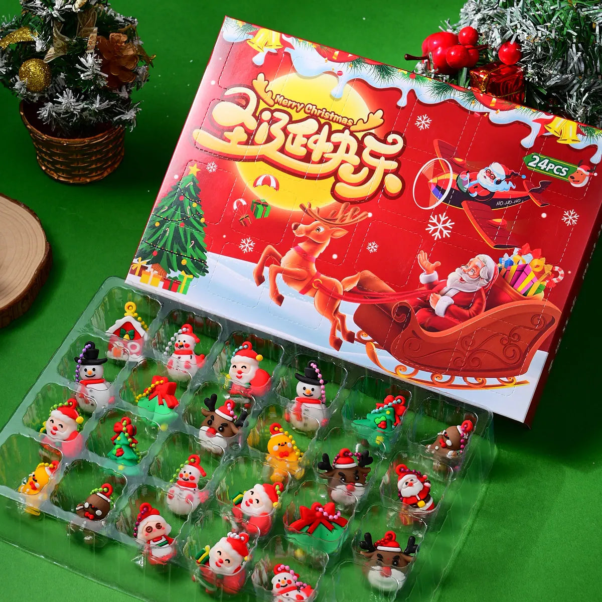 Explosive 24-HOLE Christmas Gift Set Christmas Students Cartoon Toys Creative Blind Box