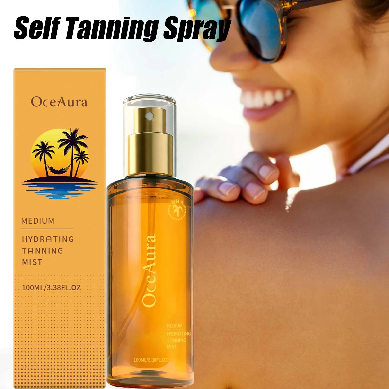 Self Tanning Spray Natural Sunless Tanner for Face Body Hydrating Lightweight Sunless Tanning Spray Natural Brown Tone Even Glow Main image