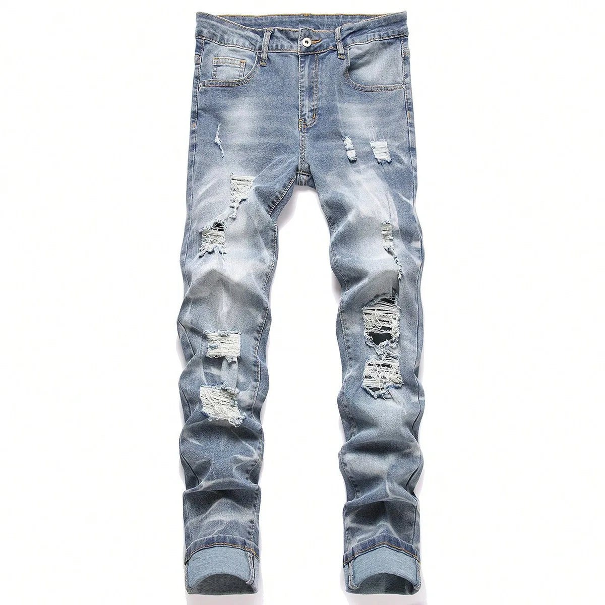 Fashion Men's Jeans Pants Stretch Blue Skinny Jeans For Men Casual Slim Fit Denim Pants Korean Style Male Trousers Jeans Main image