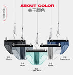 4pcs LORIEN CREST ice silk Men's underwear seamless ultra-thin double-layer crotch breathable men's briefs mid-waist sexy&light