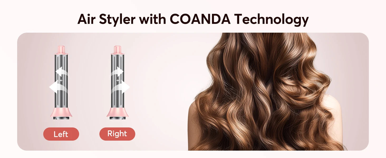 5 in 1 Hair Dryer,Multi Styling Tool,Straightener & 32mm Curling 300 Million Negative Ions Hair Care 1-3 Mins Quick Drying Gifts