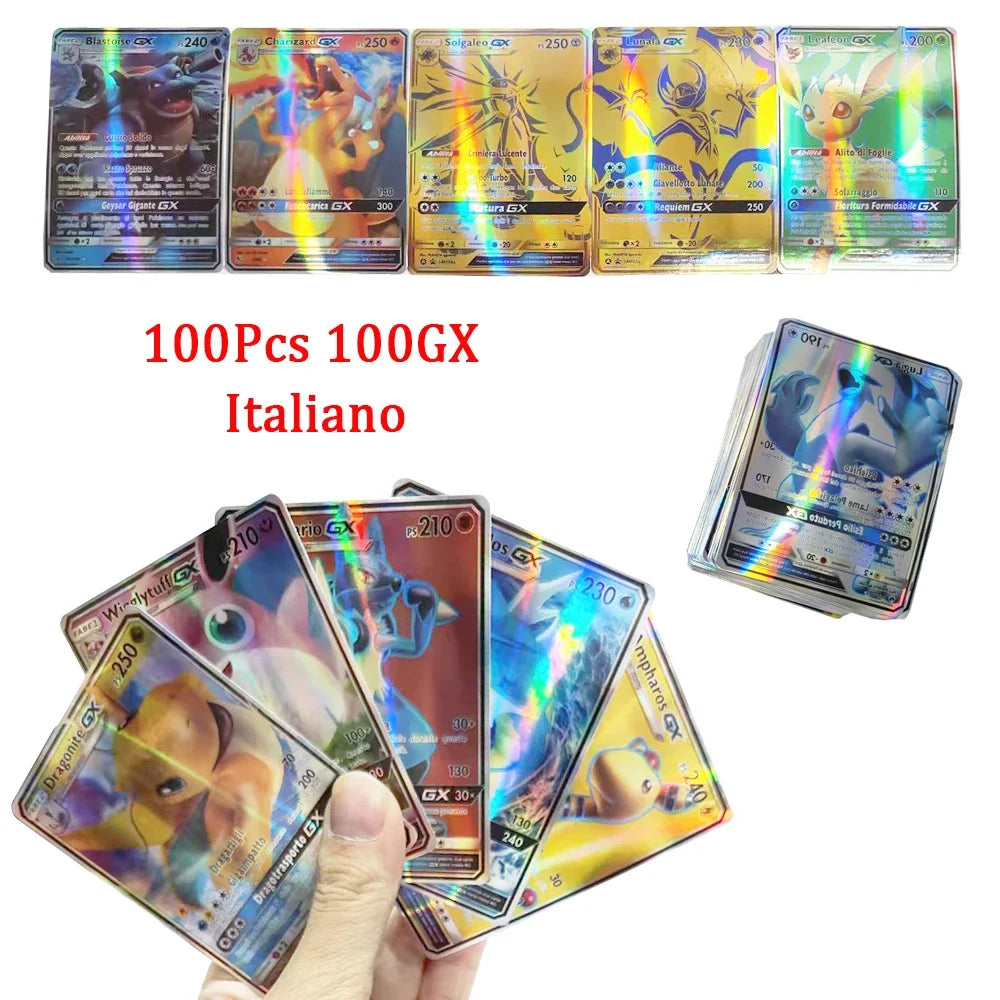 60-100Pcs New English French Spanish Pokemon Cards GX MEGA EX TAG TEAM Vstar Game Battle Card Hot Sale Collection Card Kids Gift