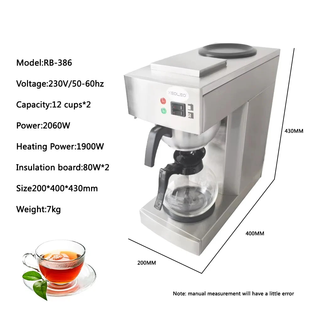 Commerical Coffee Tea Brewer Maker American Coffee Machine Hot Plate Full-Automatic With Coffee Pot Coffer Maker