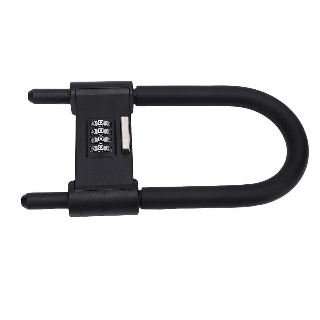 Bike U Lock 4 Digit Combination Padlock Heavy Duty Anti Theft U Lock with Adjustable Shackle for Glass Door Gate Shed Fence